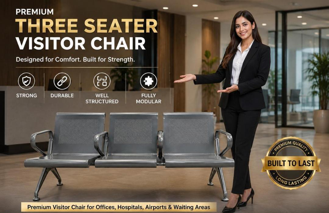 Premium three seater waiting chair by Lord's Furniture